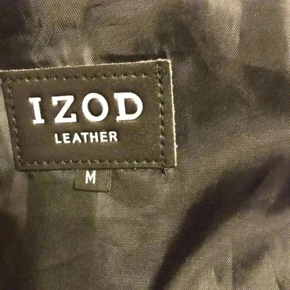 IZOD leather coat with zipper front. - Picture 9 of 12